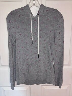 Roxy Gray Hoodie with Pink Anchor Motif
